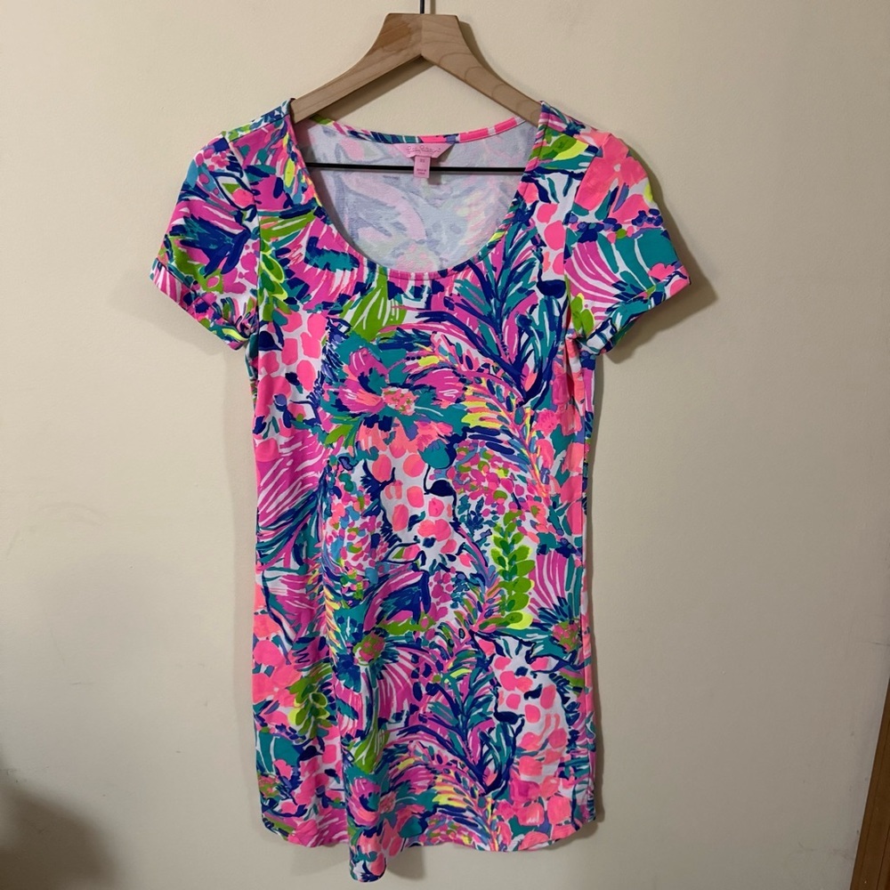 Lilly Pulitzer Womens Bright Short Sleeve Dress Size XS Travel Summer
